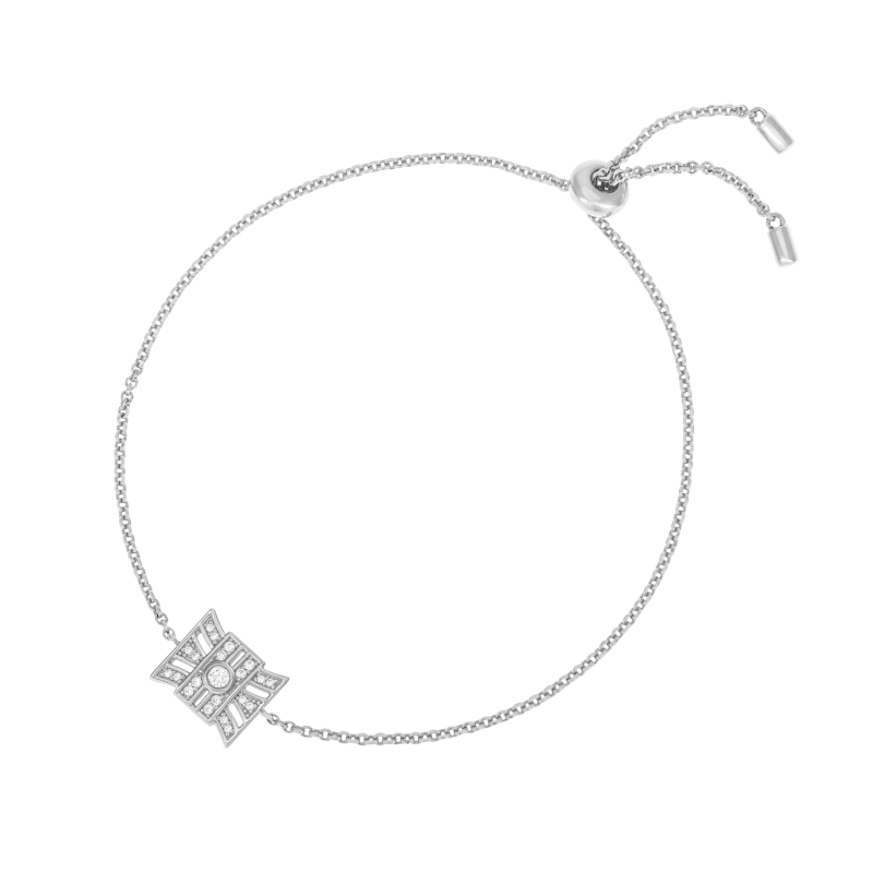 Bracelet en argent rhodié et oxydes de zirconium