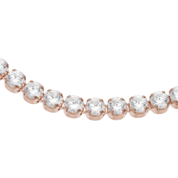 Bracelet bronze plaqué or rose et oxydes de zirconium