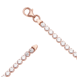 Bracelet bronze plaqué or rose et oxydes de zirconium