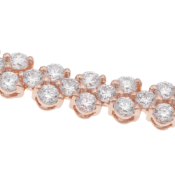 Bracelet bronze plaqué or rose et oxydes de zirconium