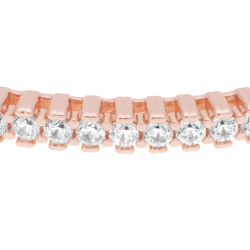 Bracelet jonc en bronze plaqué or rose et oxydes de zirconium