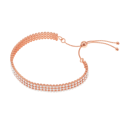 Bracelet bronze en plaqué or rose et oxydes de zirconium