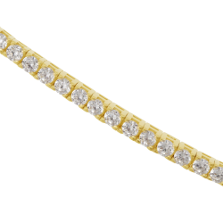 Bracelet en bronze  plaqué or jaune, oxydes de zirconium