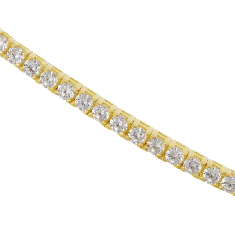 Bracelet en bronze  plaqué or jaune, oxydes de zirconium
