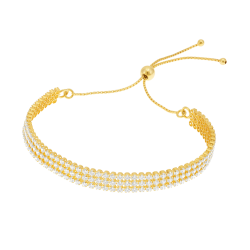 Bracelet en bronze plaqué or et oxydes de zirconium