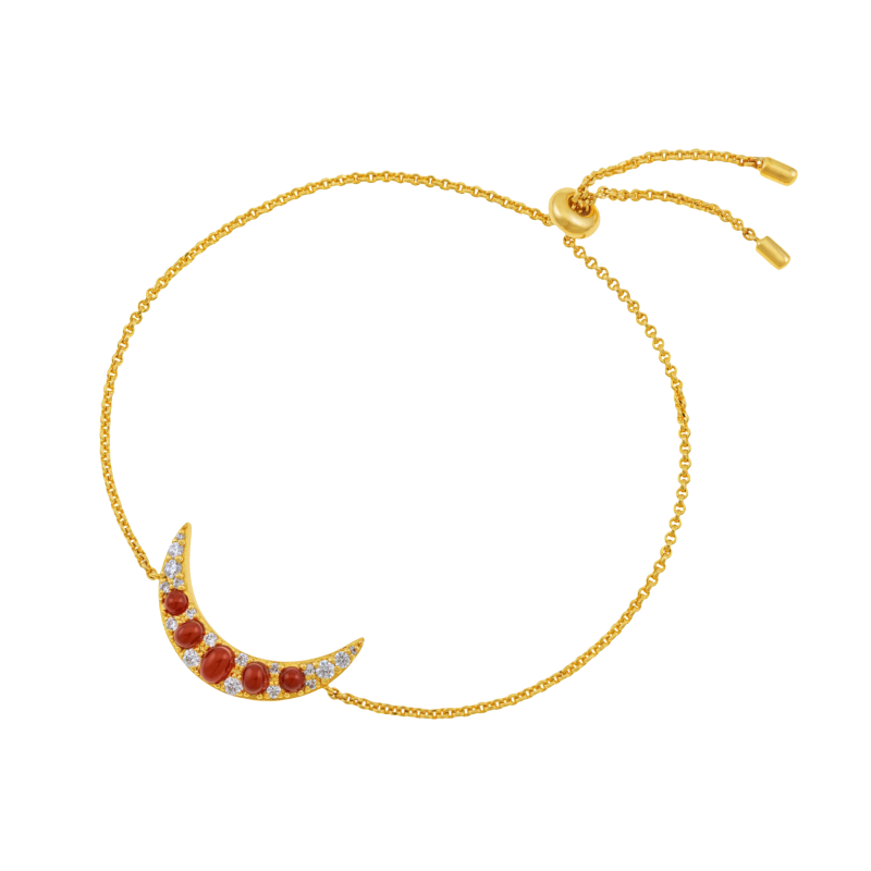 Bracelet en argent doré, grenats et oxydes de zirconium