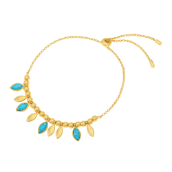 Bracelet en argent doré et pierres synthétiques turquoises