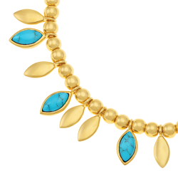 Bracelet en argent doré et pierres synthétiques turquoises
