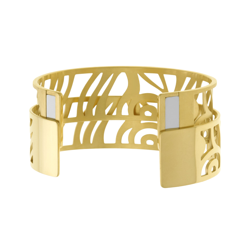 Bracelet jonc Méli Versa en acier doré, 20mm