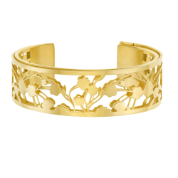 Bracelet jonc Méli Versa en acier doré, 20mm