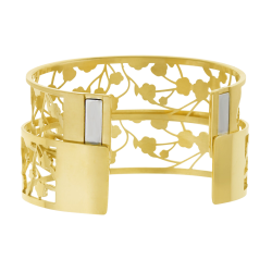Bracelet jonc Méli Versa en acier doré, 20mm