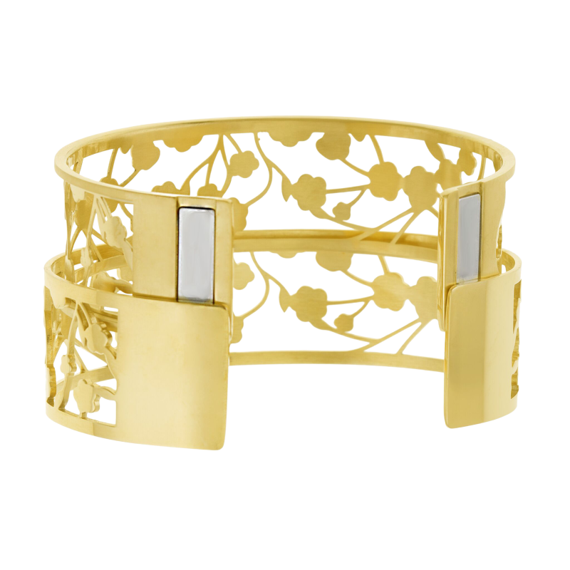 Bracelet jonc Méli Versa en acier doré, 20mm