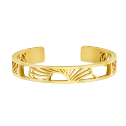 Bracelet jonc Méli Versa en acier doré, 10mm