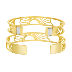 Bracelet jonc Méli Versa en acier doré, 10mm