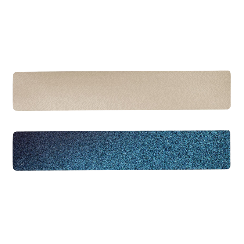 Simili cuir bleu-beige pour bracelet jonc Méli Versa 30mm