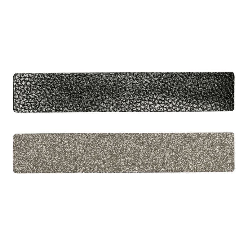Simili cuir noir-pailleté pour bracelet jonc Méli Versa 30mm