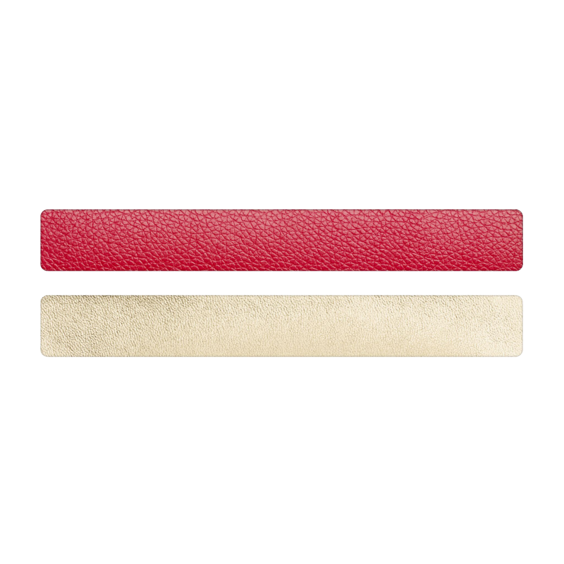 Simili cuir rouge-doré pour bracelet jonc Méli Versa 20mm