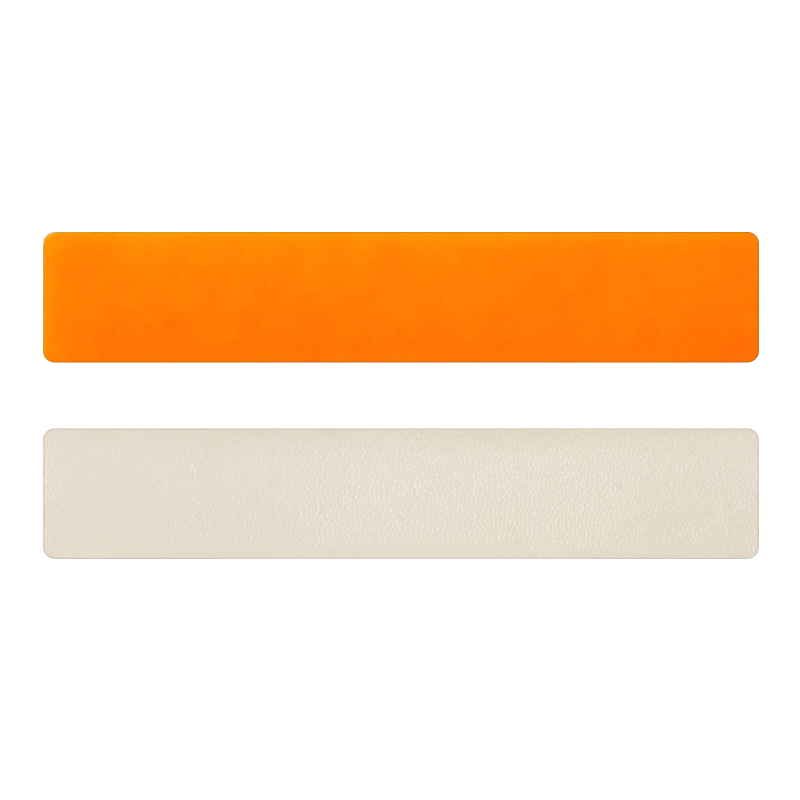 Simili cuir orange fluo-blanc cassé pour bracelet jonc Méli Versa 30mm