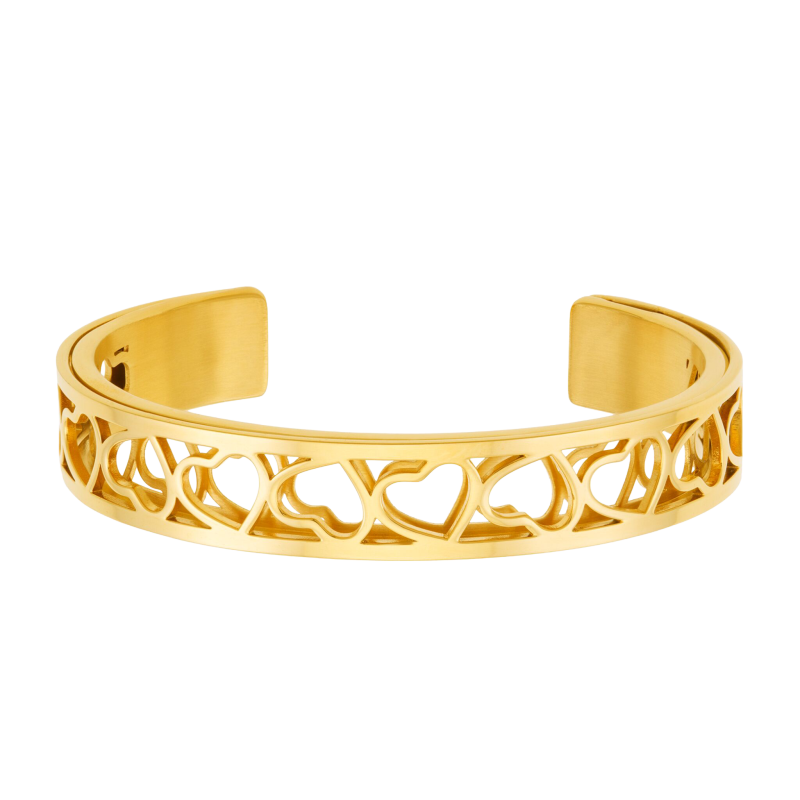 Bracelet jonc enfant Méli Versa en acier doré, 10mm