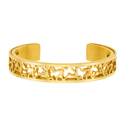 Bracelet jonc enfant Méli Versa en acier doré, 10mm