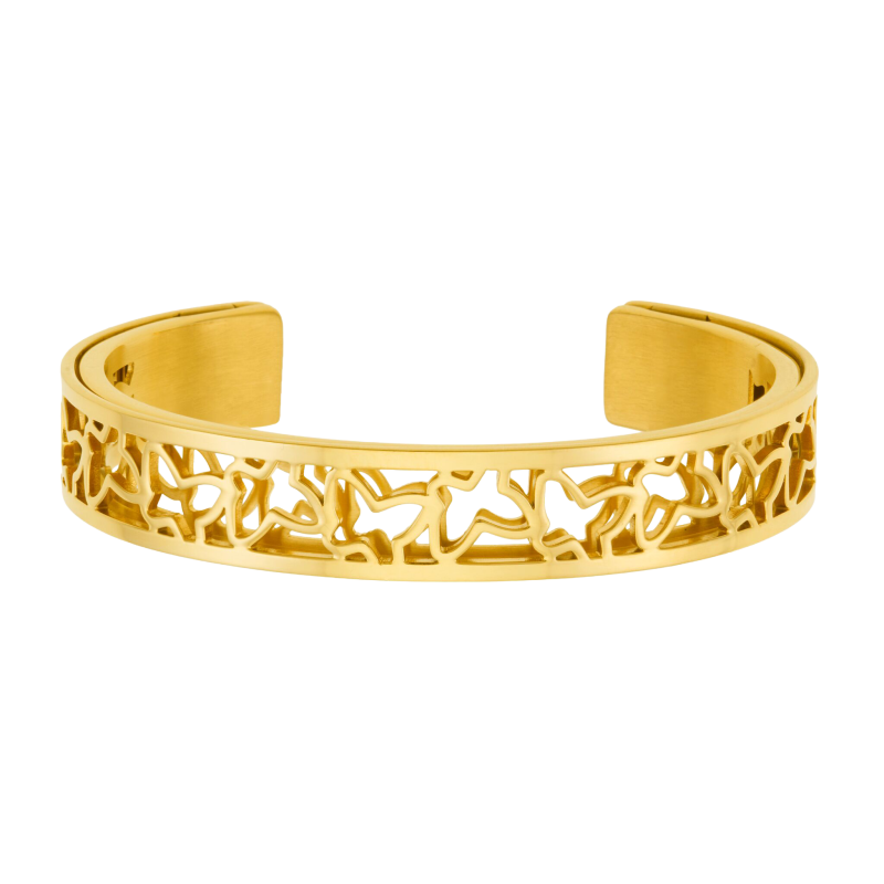 Bracelet jonc enfant Méli Versa en acier doré, 10mm