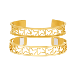 Bracelet jonc enfant Méli Versa en acier doré, 10mm