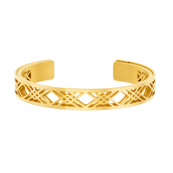 Bracelet jonc Méli Versa en acier doré, 10mm