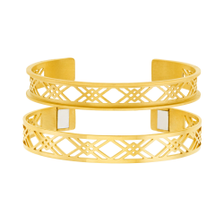 Bracelet jonc Méli Versa en acier doré, 10mm