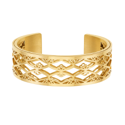 Bracelet jonc Méli Versa en acier doré, 20mm