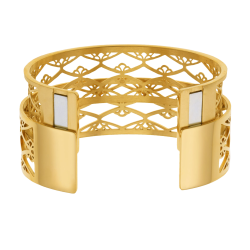 Bracelet jonc Méli Versa en acier doré, 20mm
