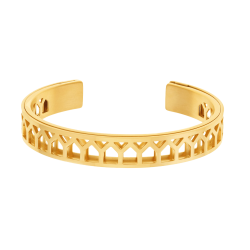 Bracelet jonc Méli versa en acier doré, 10mm