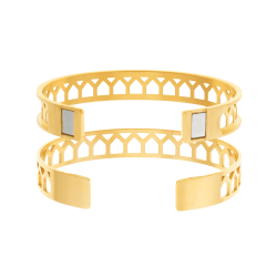 Bracelet jonc Méli versa en acier doré, 10mm