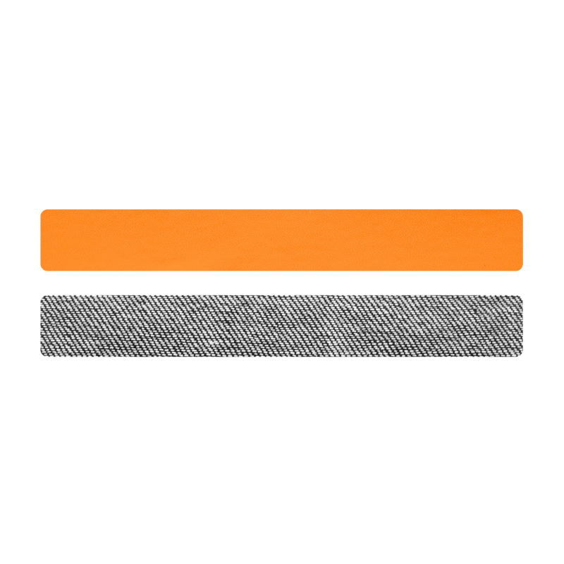 Simili cuir orange- denim pour bracelet Méli Versa, 20mm
