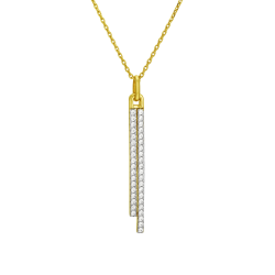 Collier en plaqué or, oxydes de zirconium, barrettes 