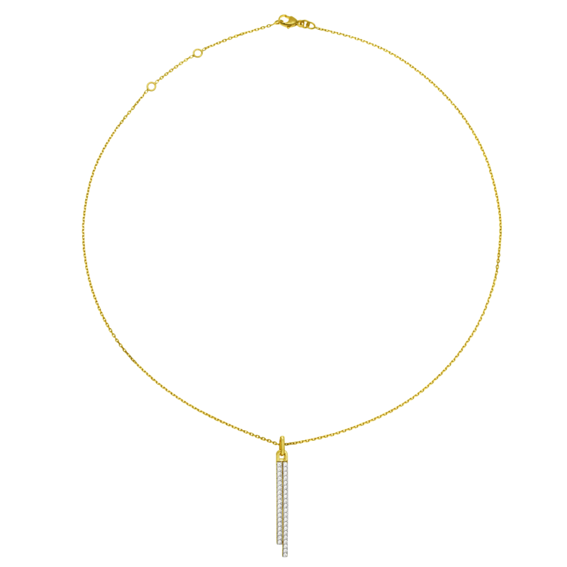 Collier en plaqué or, oxydes de zirconium, barrettes 