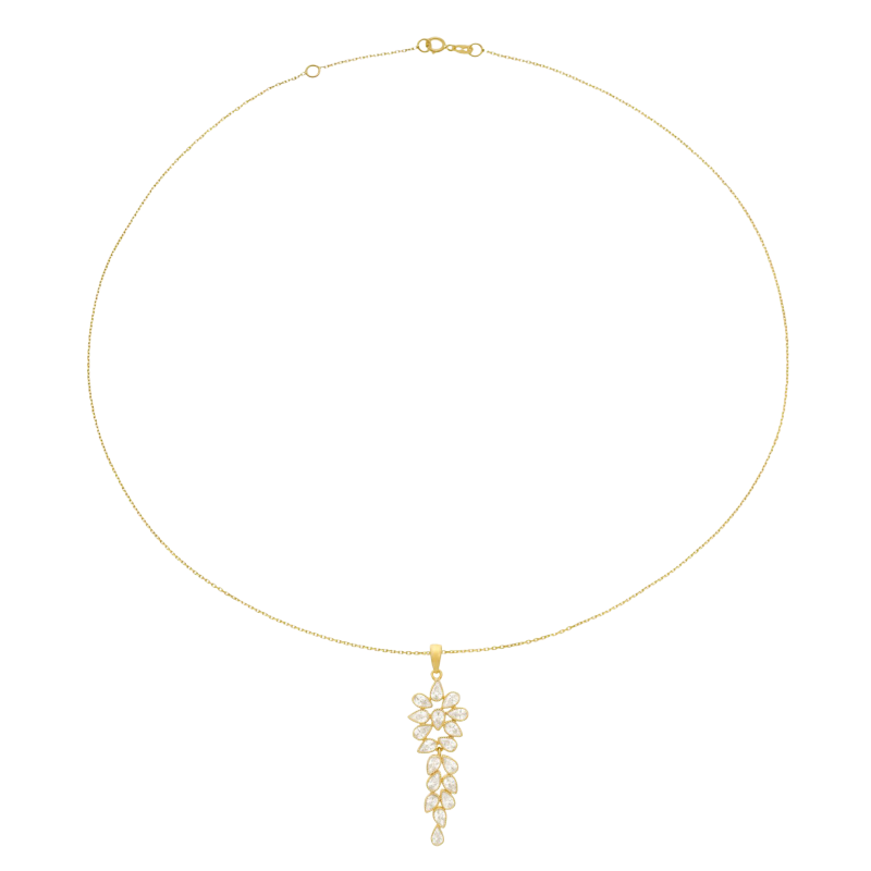 Collier en plaqué or et oxydes de zirconium