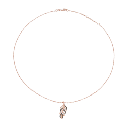 Collier en plaqué or rose et rhodié, oxydes de zirconium