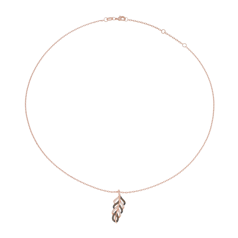 Collier en plaqué or rose et rhodié, oxydes de zirconium