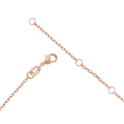 Collier en plaqué or rose et rhodié, oxydes de zirconium