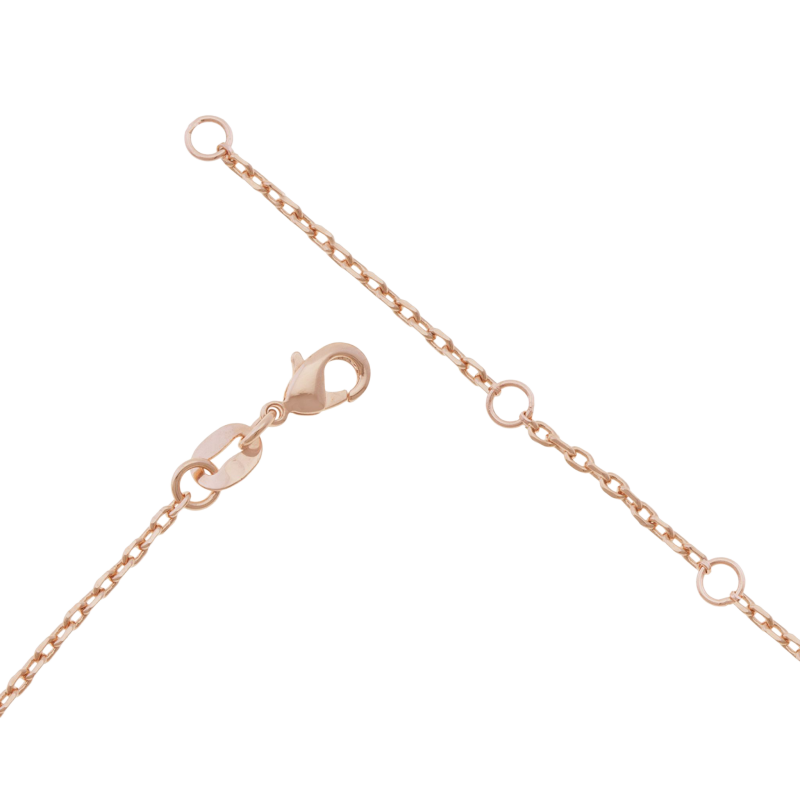Collier en plaqué or rose et rhodié, oxydes de zirconium