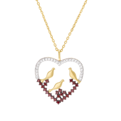 Collier en plaqué or et rhodié, oxydes de zirconium 