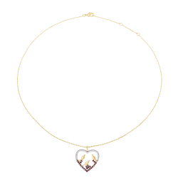 Collier en plaqué or et rhodié, oxydes de zirconium 
