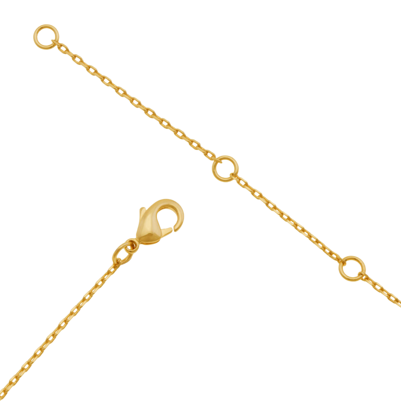 Collier en plaqué or et rhodié, oxydes de zirconium, scarabé