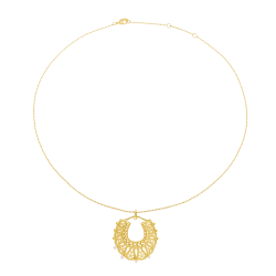 Collier en plaqué or, perles de culture et oxydes de zirconium