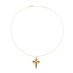 Collier en plaqué or, acétate et oxydes de zirconium