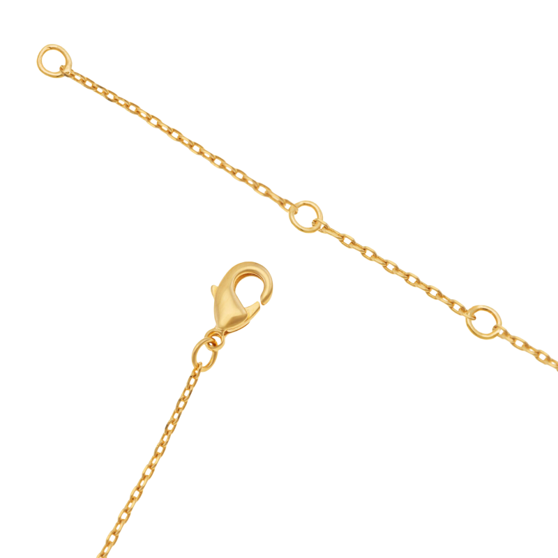 Collier en plaqué or, oxydes de zirconium et laque bleue