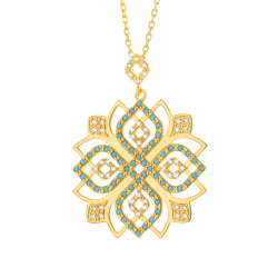 Collier en plaqué or et oxydes de zirconium