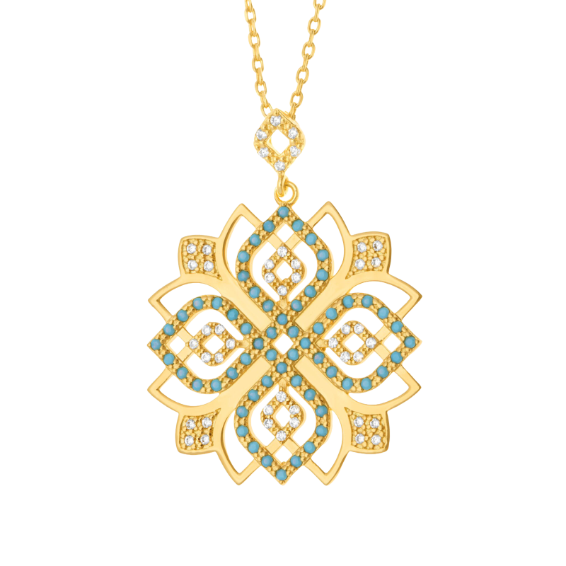 Collier en plaqué or et oxydes de zirconium