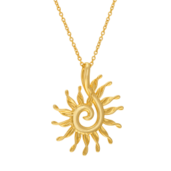 Collier en plaqué or, soleil