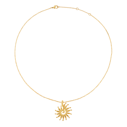 Collier en plaqué or, soleil